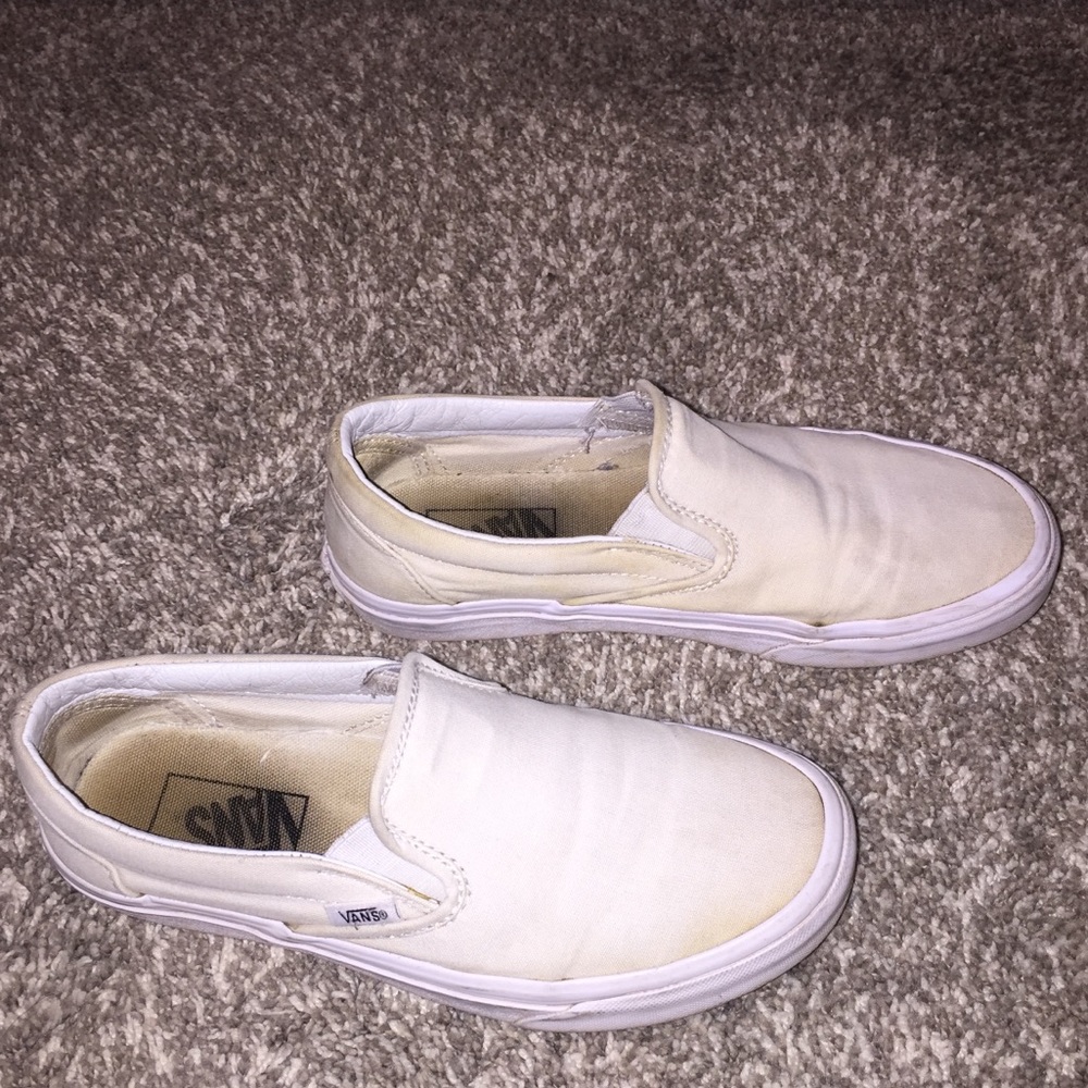 white slip on vans
